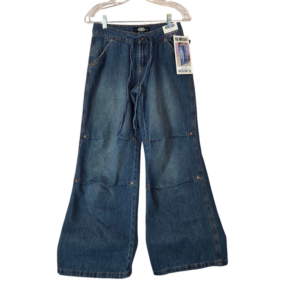 Rewash Low Pro Relax Sporty Jeans Skater 1(25) Baggy Wide Leg Denim Granola NWT - Picture 2 of 14